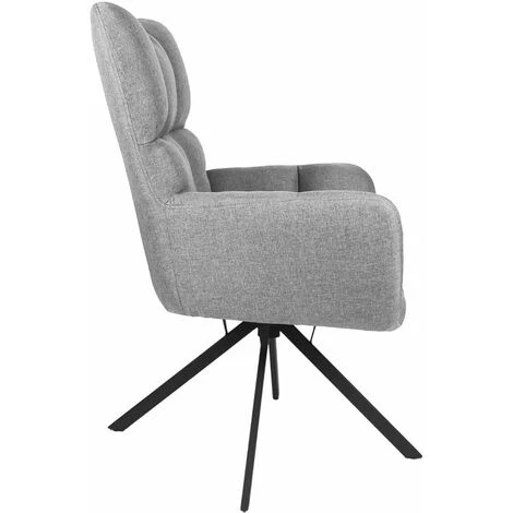 ALTOBUY WARREN - Fauteuil Pivotant Tissu Gris Et Pieds Métal - Gris 6 ALTOBUY WARREN - Fauteuil Pivotant Tissu Gris Et Pieds Métal - Gris – Image 4