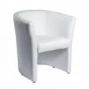 MEUBLETMOI Fauteuil Blanc En Simili Design Contemporain - CABRI - Blanc 1 MEUBLETMOI Fauteuil Blanc En Simili Design Contemporain - CABRI - Blanc -Pas Cher Fauteuil Magasin 19846651 1