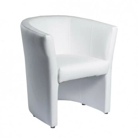 MEUBLETMOI Fauteuil Blanc En Simili Design Contemporain - CABRI - Blanc 3 MEUBLETMOI Fauteuil Blanc En Simili Design Contemporain - CABRI - Blanc