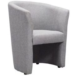 MEUBLETMOI Fauteuil Cabriolet Tissu Gris - CABRI - Gris
