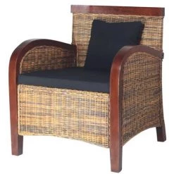 VidaXL Fauteuil Rotin Tissé à La Main - Brun