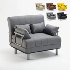 LE ROI DU RELAX Canapé-lit Convertible En Tissu Deborah Twin | Couleur: Gris