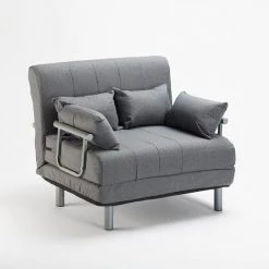 LE ROI DU RELAX Canapé-lit Convertible En Tissu Deborah Twin | Couleur: Gris -Pas Cher Fauteuil Magasin 19913592 3