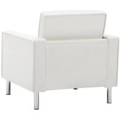 HELLOSHOP26 Fauteuil Chaise Siège Lounge Design Club Sofa Salon Revêtement De Simili-cuir Blanc - Blanc -Pas Cher Fauteuil Magasin 19934556 4