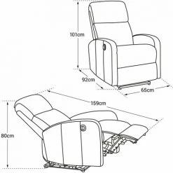 HAPPY GARDEN Fauteuil électrique Inclinable RELAX Gris - Gris -Pas Cher Fauteuil Magasin 19953418 4