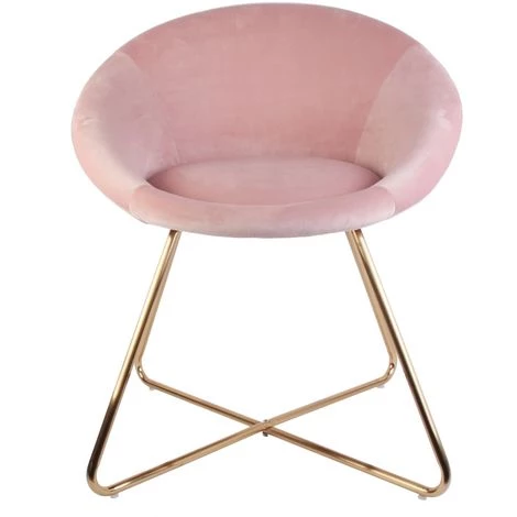 THE HOME DECO FACTORY Fauteuil Karl Velours Rose Home Deco Factory 5 THE HOME DECO FACTORY Fauteuil Karl Velours Rose Home Deco Factory – Image 3