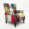 AHD AMAZING HOME DESIGN Fauteuil Relax Inclinable Bergère Patchwork Au Design Moderne Throne