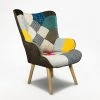 AHD AMAZING HOME DESIGN Fauteuil Au Design Moderne Avec Accoudoirs Patchwork Patchy Chic