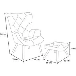 AHD AMAZING HOME DESIGN Fauteuil Patchwork Design Moderne Avec Pouf Repose-pieds Patchy Plus 9 AHD AMAZING HOME DESIGN Fauteuil Patchwork Design Moderne Avec Pouf Repose-pieds Patchy Plus -Pas Cher Fauteuil Magasin 20881169 4