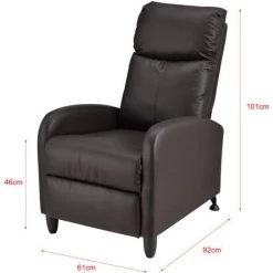 Fauteuil Relaxant Bregenz Inclinable Et Repose-Pieds Similicuir Marron [en.casa] -Pas Cher Fauteuil Magasin 20890192 4