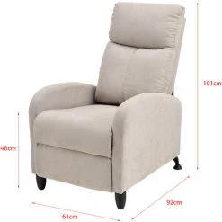 Fauteuil Relaxant Bregenz Inclinable Et Repose-Pieds Textile Marron [en.casa] -Pas Cher Fauteuil Magasin 20890199 4