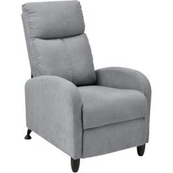Fauteuil Relaxant Bregenz Inclinable Et Repose-Pieds Textile Gris Clair [en.casa] -Pas Cher Fauteuil Magasin 20890201 2