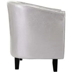 ASUPERMALL Fauteuil Argente Similicuir 11 ASUPERMALL Fauteuil Argente Similicuir -Pas Cher Fauteuil Magasin 21370789 5