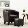 ASUPERMALL Fauteuil Avec Repose-pied Marron Fonce Similicuir 2 ASUPERMALL Fauteuil Avec Repose-pied Marron Fonce Similicuir -Pas Cher Fauteuil Magasin 21370920 1