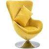 ASUPERMALL Fauteuil Pivotant En Forme D’œuf Avec Coussin Jaune Velours -Pas Cher Fauteuil Magasin 21371001 1