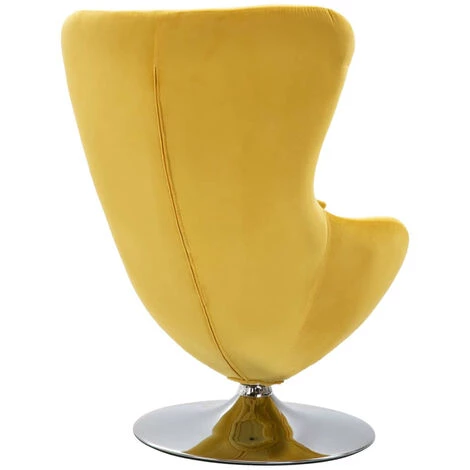 ASUPERMALL Fauteuil Pivotant En Forme D’œuf Avec Coussin Jaune Velours 7 ASUPERMALL Fauteuil Pivotant En Forme D’œuf Avec Coussin Jaune Velours – Image 5