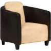 ASUPERMALL Fauteuil Brun Roux Et Noir Cuir Veritable 1 ASUPERMALL Fauteuil Brun Roux Et Noir Cuir Veritable -Pas Cher Fauteuil Magasin 21372118 1
