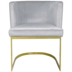 COTECOSY Chaise / Fauteuil Noellie Velours Argent Pieds Or - Argent 9 COTECOSY Chaise / Fauteuil Noellie Velours Argent Pieds Or - Argent -Pas Cher Fauteuil Magasin 22778090 3