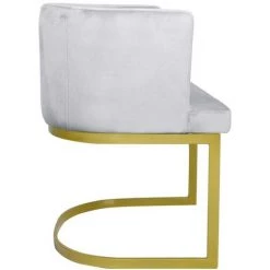 COTECOSY Chaise / Fauteuil Noellie Velours Argent Pieds Or - Argent 10 COTECOSY Chaise / Fauteuil Noellie Velours Argent Pieds Or - Argent -Pas Cher Fauteuil Magasin 22778090 4