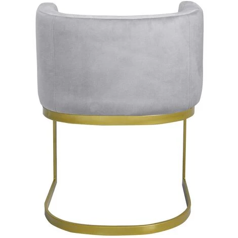 COTECOSY Chaise / Fauteuil Noellie Velours Argent Pieds Or - Argent 7 COTECOSY Chaise / Fauteuil Noellie Velours Argent Pieds Or - Argent – Image 5