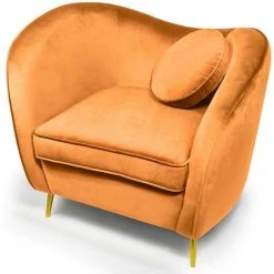 COTECOSY Fauteuil Altess Velours Terracotta Pieds Métal Or - Orange 8 COTECOSY Fauteuil Altess Velours Terracotta Pieds Métal Or - Orange -Pas Cher Fauteuil Magasin 22778098 2