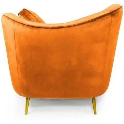 COTECOSY Fauteuil Altess Velours Terracotta Pieds Métal Or - Orange 9 COTECOSY Fauteuil Altess Velours Terracotta Pieds Métal Or - Orange -Pas Cher Fauteuil Magasin 22778098 3