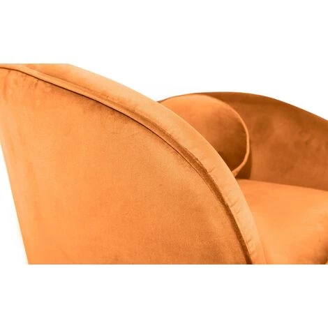 COTECOSY Fauteuil Altess Velours Terracotta Pieds Métal Or - Orange 7 COTECOSY Fauteuil Altess Velours Terracotta Pieds Métal Or - Orange – Image 5