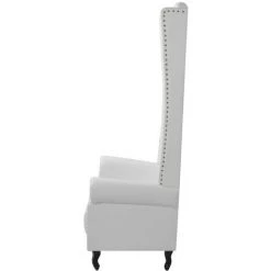 Topdeal Chaise à Dossier Haut Blanc Similicuir 10 Topdeal Chaise à Dossier Haut Blanc Similicuir -Pas Cher Fauteuil Magasin 23023897 4