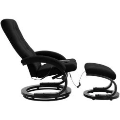 Topdeal Fauteuil De Massage Avec Repose-pieds Noir Tissu En Daim -Pas Cher Fauteuil Magasin 23078159 4