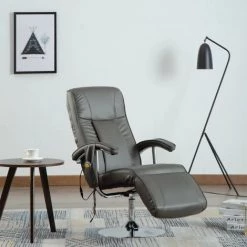 Topdeal Fauteuil De Massage Gris Similicuir