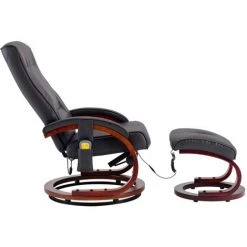 Topdeal Fauteuil De Massage Avec Repose-pieds Gris Similicuir -Pas Cher Fauteuil Magasin 23078623 4