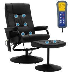 Topdeal Fauteuil De Massage Avec Repose-pied Noir Similicuir 9 Topdeal Fauteuil De Massage Avec Repose-pied Noir Similicuir -Pas Cher Fauteuil Magasin 23080123 3