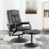 Topdeal Fauteuil De Massage Avec Repose-pied Gris Similicuir -Pas Cher Fauteuil Magasin 23080126 1