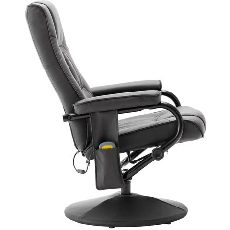 Topdeal Fauteuil De Massage Avec Repose-pied Gris Similicuir 7 Topdeal Fauteuil De Massage Avec Repose-pied Gris Similicuir – Image 5