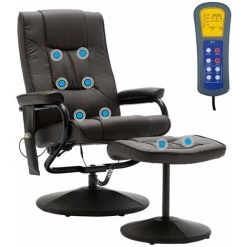 Topdeal Fauteuil De Massage Avec Repose-pied Marron Similicuir 9 Topdeal Fauteuil De Massage Avec Repose-pied Marron Similicuir -Pas Cher Fauteuil Magasin 23080130 3