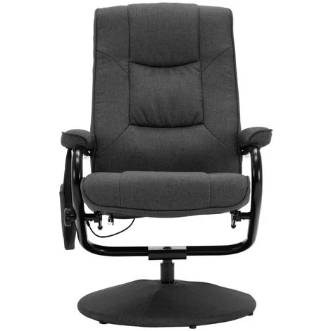Topdeal Fauteuil De Massage Avec Repose-pied Gris Foncé Tissu 6 Topdeal Fauteuil De Massage Avec Repose-pied Gris Foncé Tissu – Image 4