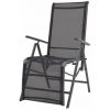 ASUPERMALL Chaise Inclinable De Terrasse Aluminium Et Textilene Noir -Pas Cher Fauteuil Magasin 23186778 1