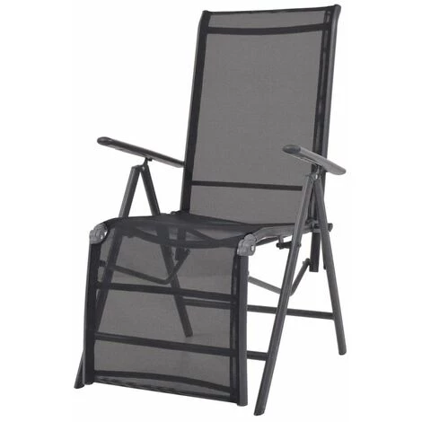ASUPERMALL Chaise Inclinable De Terrasse Aluminium Et Textilene Noir 3 ASUPERMALL Chaise Inclinable De Terrasse Aluminium Et Textilene Noir