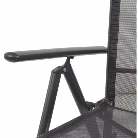 ASUPERMALL Chaise Inclinable De Terrasse Aluminium Et Textilene Noir 6 ASUPERMALL Chaise Inclinable De Terrasse Aluminium Et Textilene Noir – Image 4