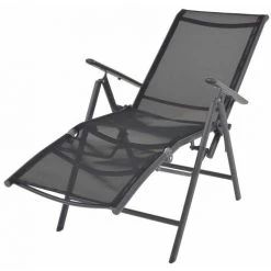ASUPERMALL Chaise Inclinable De Terrasse Aluminium Et Textilene Noir 11 ASUPERMALL Chaise Inclinable De Terrasse Aluminium Et Textilene Noir -Pas Cher Fauteuil Magasin 23186778 5