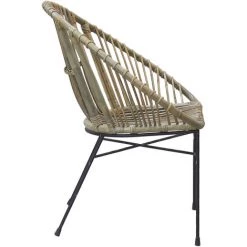 AUBRY GASPARD Fauteuil Rond En Rotin Gris Et Métal Naturel - Naturel -Pas Cher Fauteuil Magasin 2327736 4