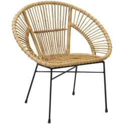 AUBRY GASPARD Fauteuil En Rotin Naturel Et Métal Naturel - Naturel