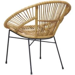 AUBRY GASPARD Fauteuil En Rotin Naturel Et Métal Naturel - Naturel -Pas Cher Fauteuil Magasin 2327738 3