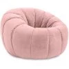PRIVATEFLOOR Fauteuil Pouf Sharpei Rose - Acier, Velours, Metal, Tissu - Rose