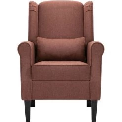 ASUPERMALL Fauteuil Marron Tissu -Pas Cher Fauteuil Magasin 23398740 4