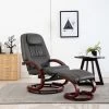 ASUPERMALL Fauteuil Inclinable Avec Repose-pied Gris Similicuir -Pas Cher Fauteuil Magasin 23398762 1