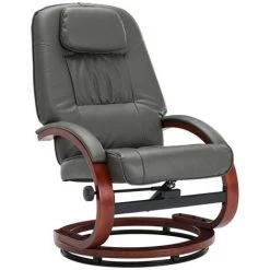 ASUPERMALL Fauteuil Inclinable Avec Repose-pied Gris Similicuir -Pas Cher Fauteuil Magasin 23398762 4