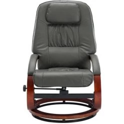 ASUPERMALL Fauteuil Inclinable Avec Repose-pied Gris Similicuir -Pas Cher Fauteuil Magasin 23398762 5