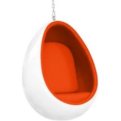 PRIVATEFLOOR Fauteuil Suspension Eny Chair - Tissu Orange - Fibre De Verre, Tissu, Plastique, Tissu - Orange