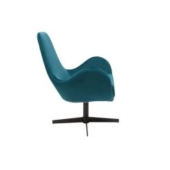 MILIBOO Fauteuil Design Pivotant Velours Bleu Pétrole ANDY - Bleu Canard Velours -Pas Cher Fauteuil Magasin 23520131 3